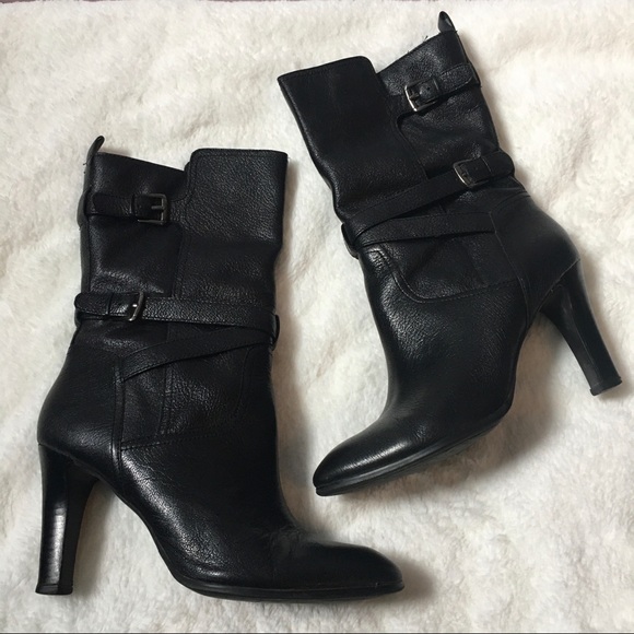 Joan & David Shoes - Joan & David Black Leather Heeled Boots
